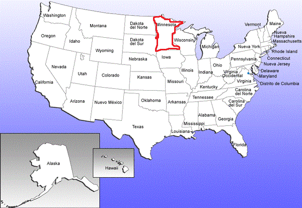 Minnesota, estado localizado no centro-oeste dos Estados Unidos