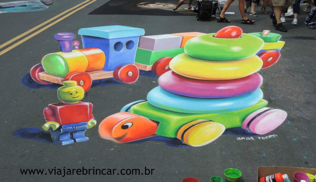 Chalk Art Festival- Pintura com giz no chão nos Estados Unidos