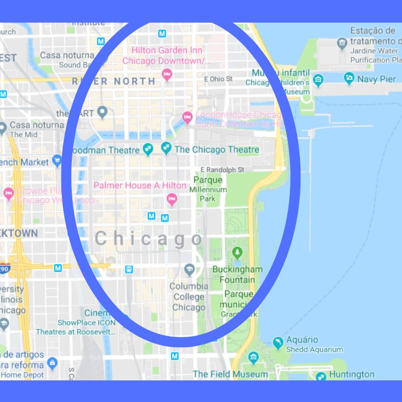 Mapa De onde se hospedar em Chicago
